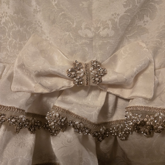 Sassy Cream Dog Dress with Gold Accents - Picture 3 of 3